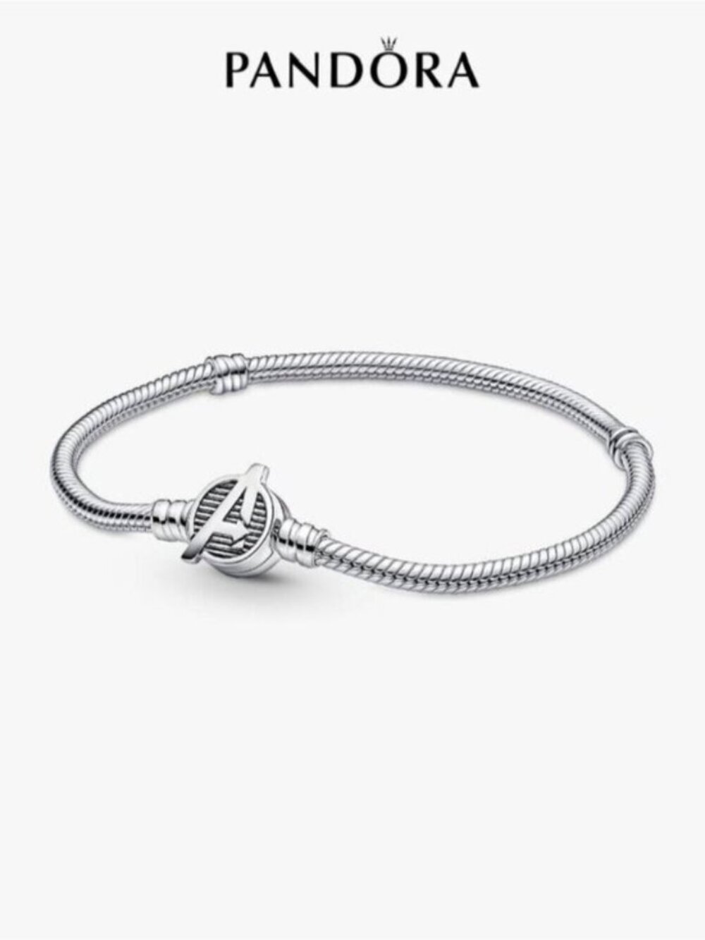 Pandora Moments Marvel The Avengers Logo Clasp Snake Chain Bracelet